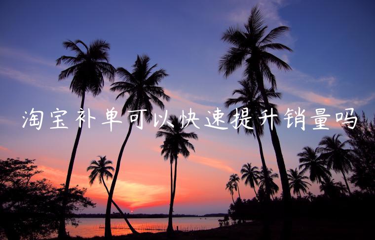 淘寶補(bǔ)單可以快速提升銷量嗎